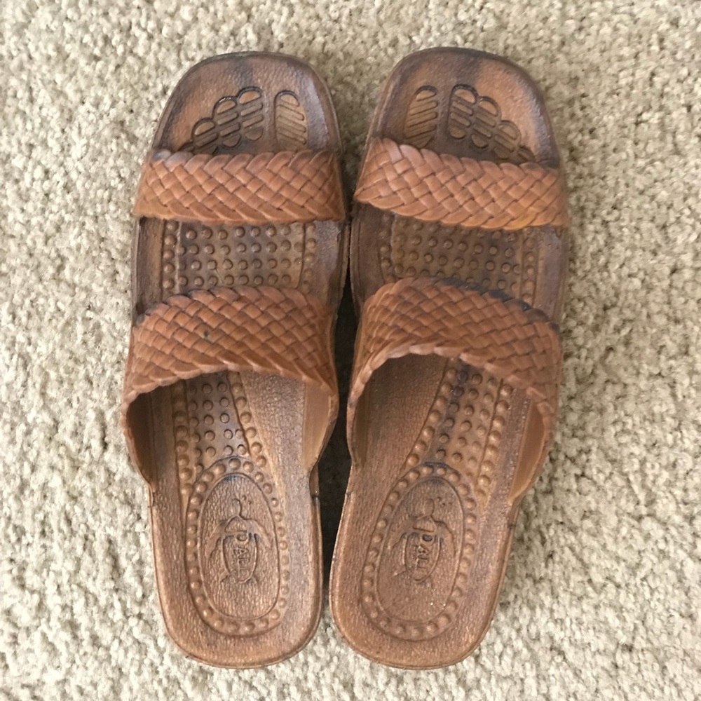 Pali Hawaii Squared Brown Sandal Sliders